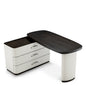 Gray Leather Rotating Desk Numana | Cabothousefurniture.com