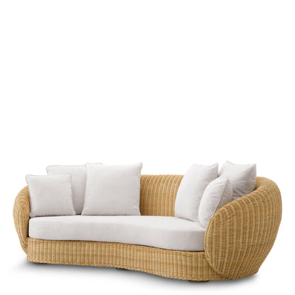 Curved Natural Rattan Sofa Rafael | Cabothousefurniture.com