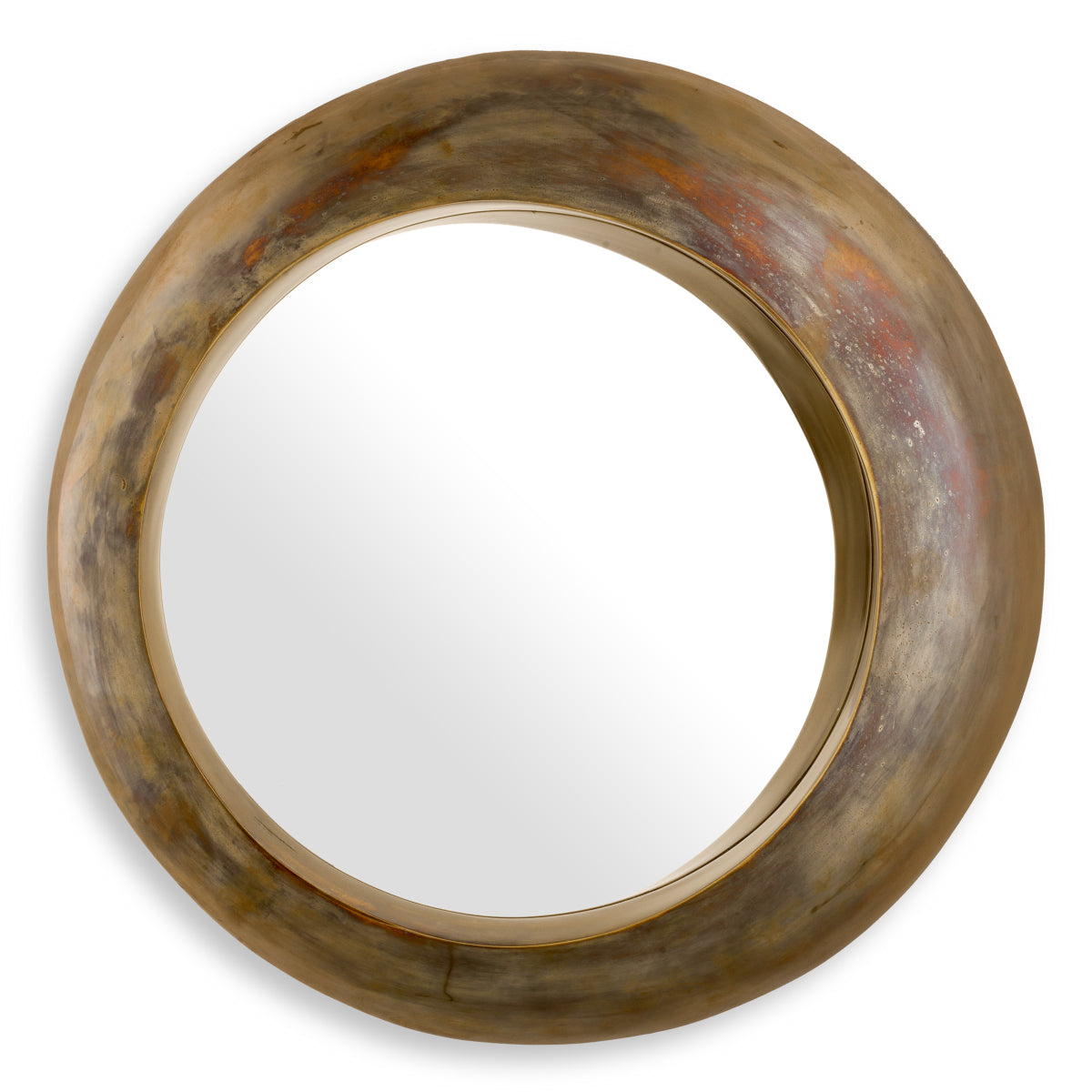 Vintage Brass Round Mirror Velino