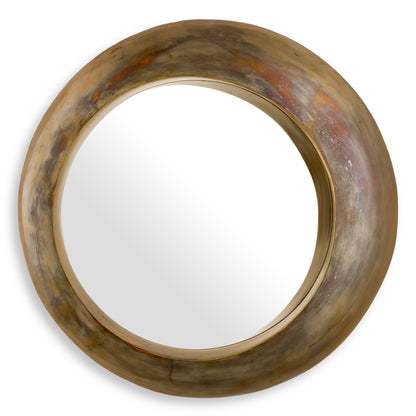 Vintage Brass Round Mirror Velino