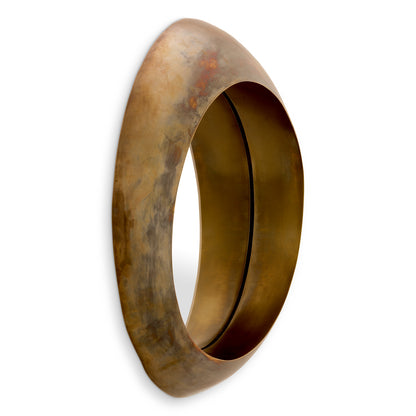 Vintage Brass Round Mirror Velino