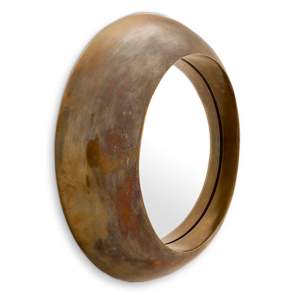 Vintage Brass Round Mirror Velino