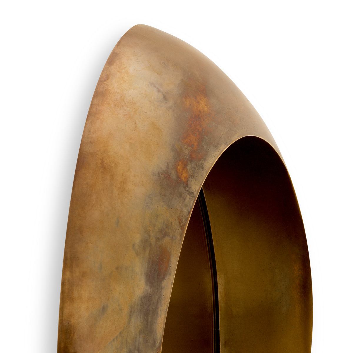 Vintage Brass Round Mirror Velino