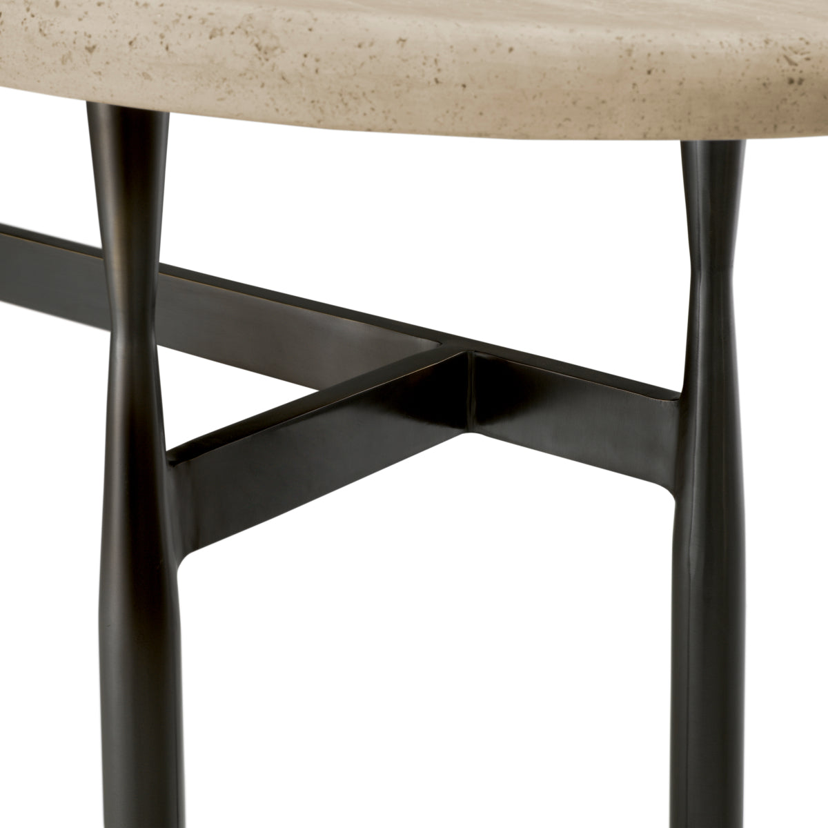 Oval Travertine Console Table Palermo | Cabothousefurniture.com