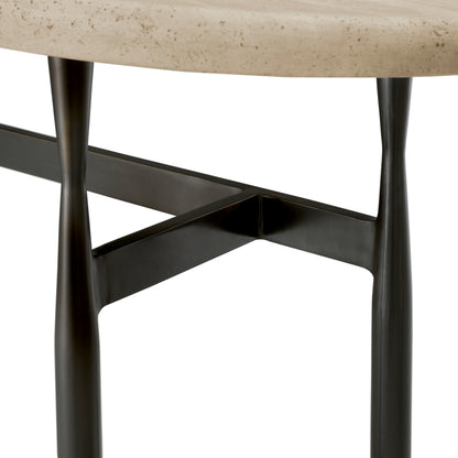 Oval Travertine Console Table Palermo | Cabothousefurniture.com