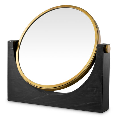 Black Marble Table Mirror Vivaldi | Cabothousefurniture.com