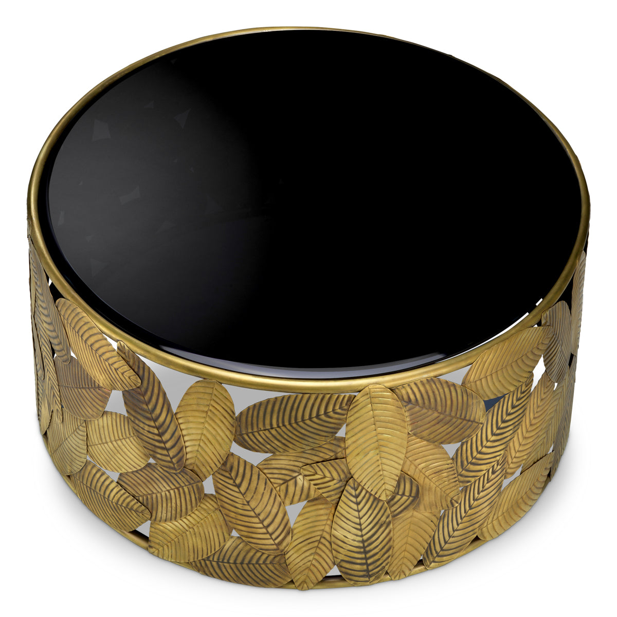 Black Glass Coffee Table Botanico | Cabothousefurniture.com