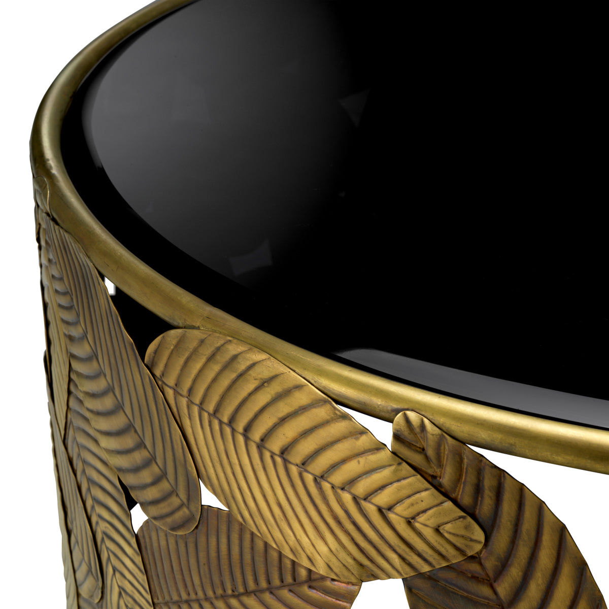 Black Glass Coffee Table Botanico | Cabothousefurniture.com