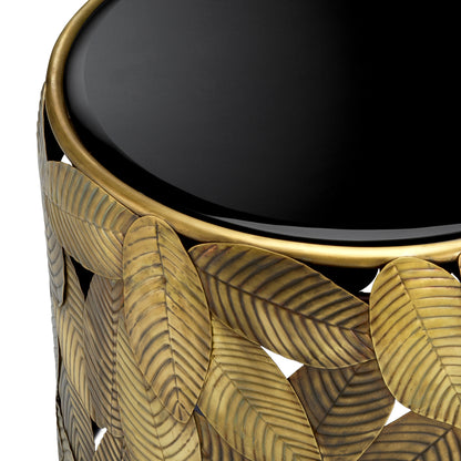 Black Glass Side Table Botanico | Cabothousefurniture.com