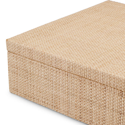 Handwoven Natural Raffia Box Cadiz | Cabothousefurniture.com