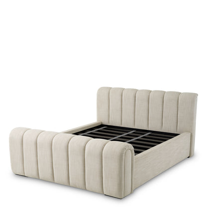 Beige Upholstered Bed Frame Kayden | Cabothousefurniture.com