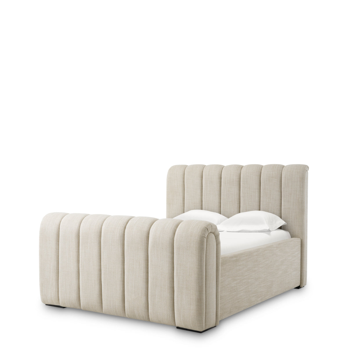 Beige Upholstered Bed Frame Kayden | Cabothousefurniture.com