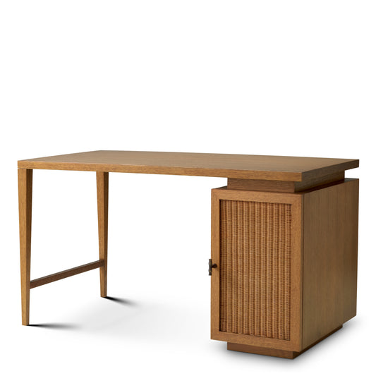Rattan Door Wooden Desk Borchard | Cabothousefurniture.com