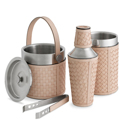 Tan Leather Bar Set (3) Sintra | Cabothousefurniture.com