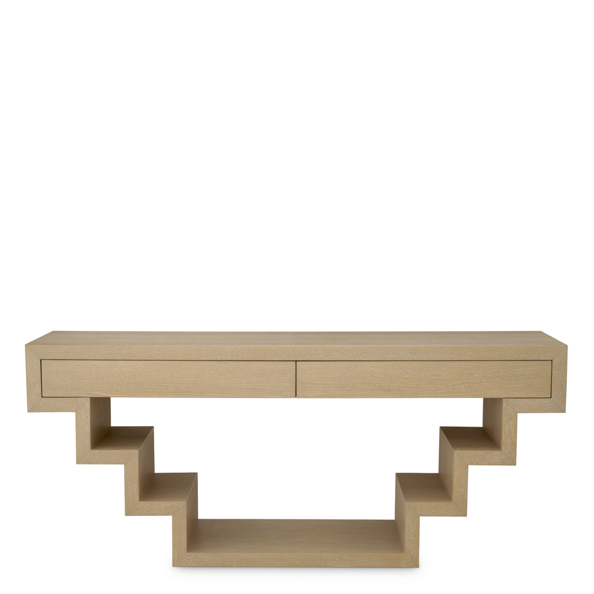 Oak Geometrical Console Table Rialto