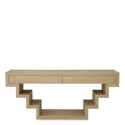 Oak Geometrical Console Table Rialto