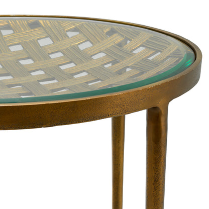 Woven Design Side Table Sorrento | Cabothousefurniture.com