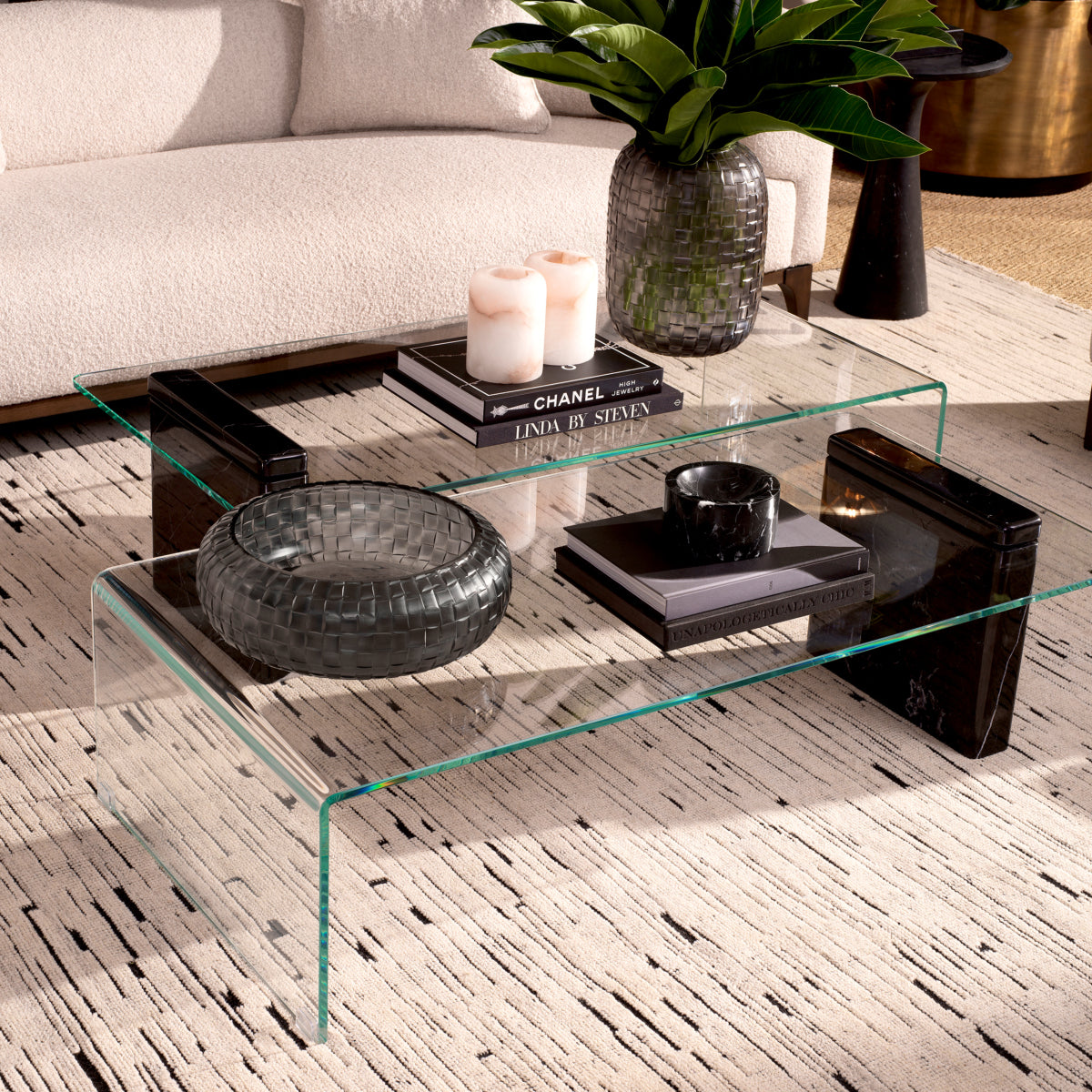 Clear Glass Coffee Table Stonecrest | Cabothousefurniture.com