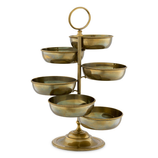 Vintage Brass 6-Bowl Stand Christine