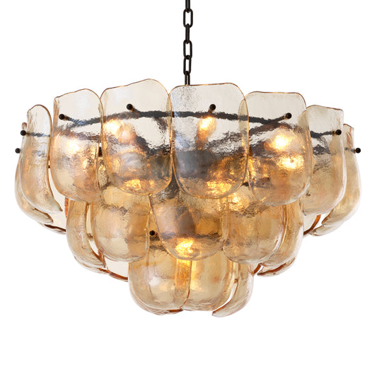 Thick Glass Metal Chandelier Gustave | Cabothousefurniture.com
