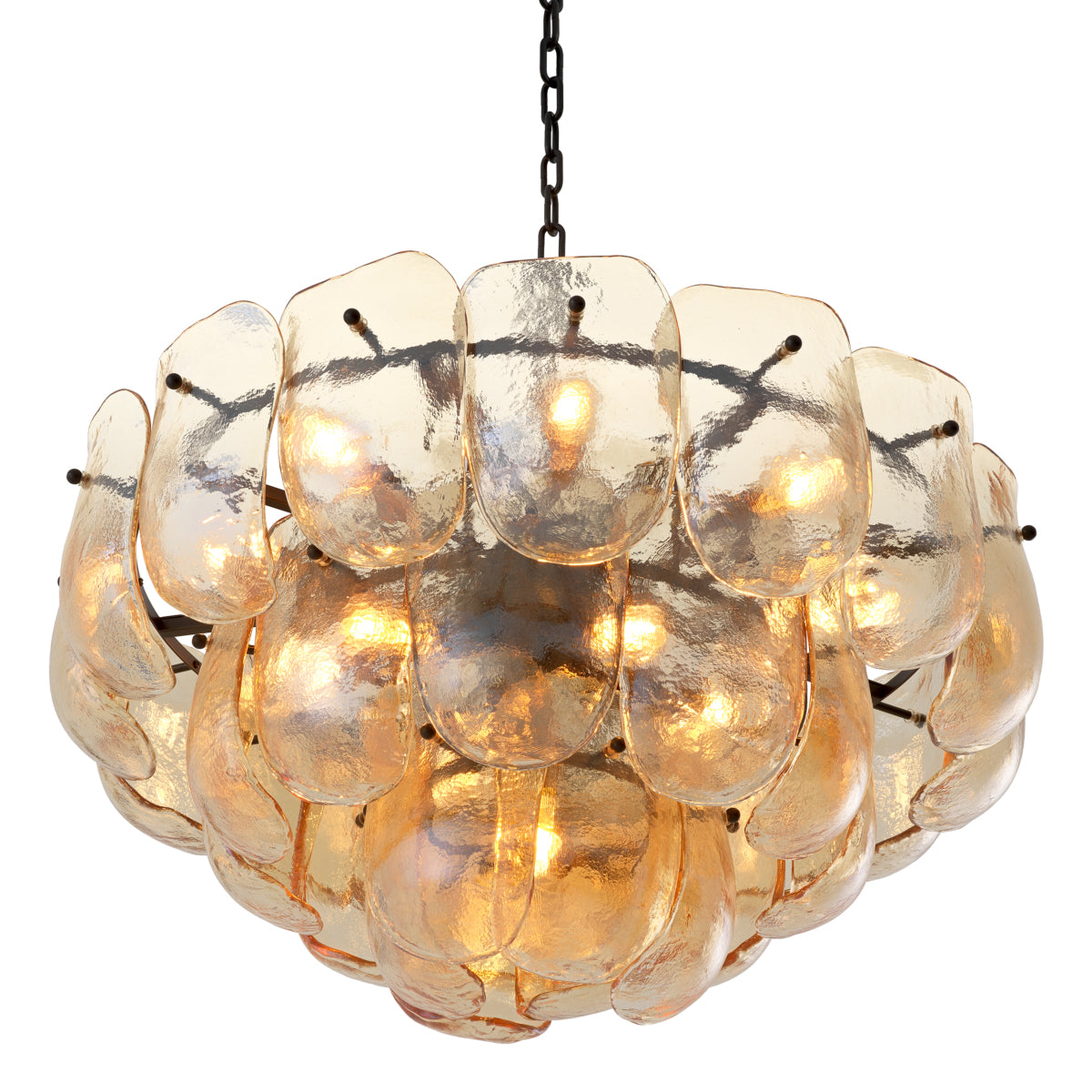 Thick Glass Metal Chandelier Gustave | Cabothousefurniture.com