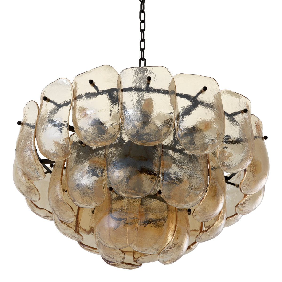 Thick Glass Metal Chandelier Gustave | Cabothousefurniture.com
