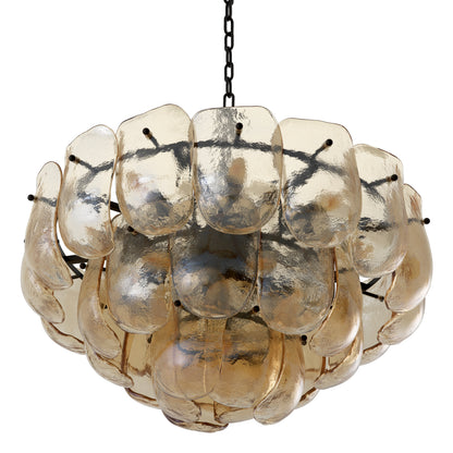 Thick Glass Metal Chandelier Gustave | Cabothousefurniture.com