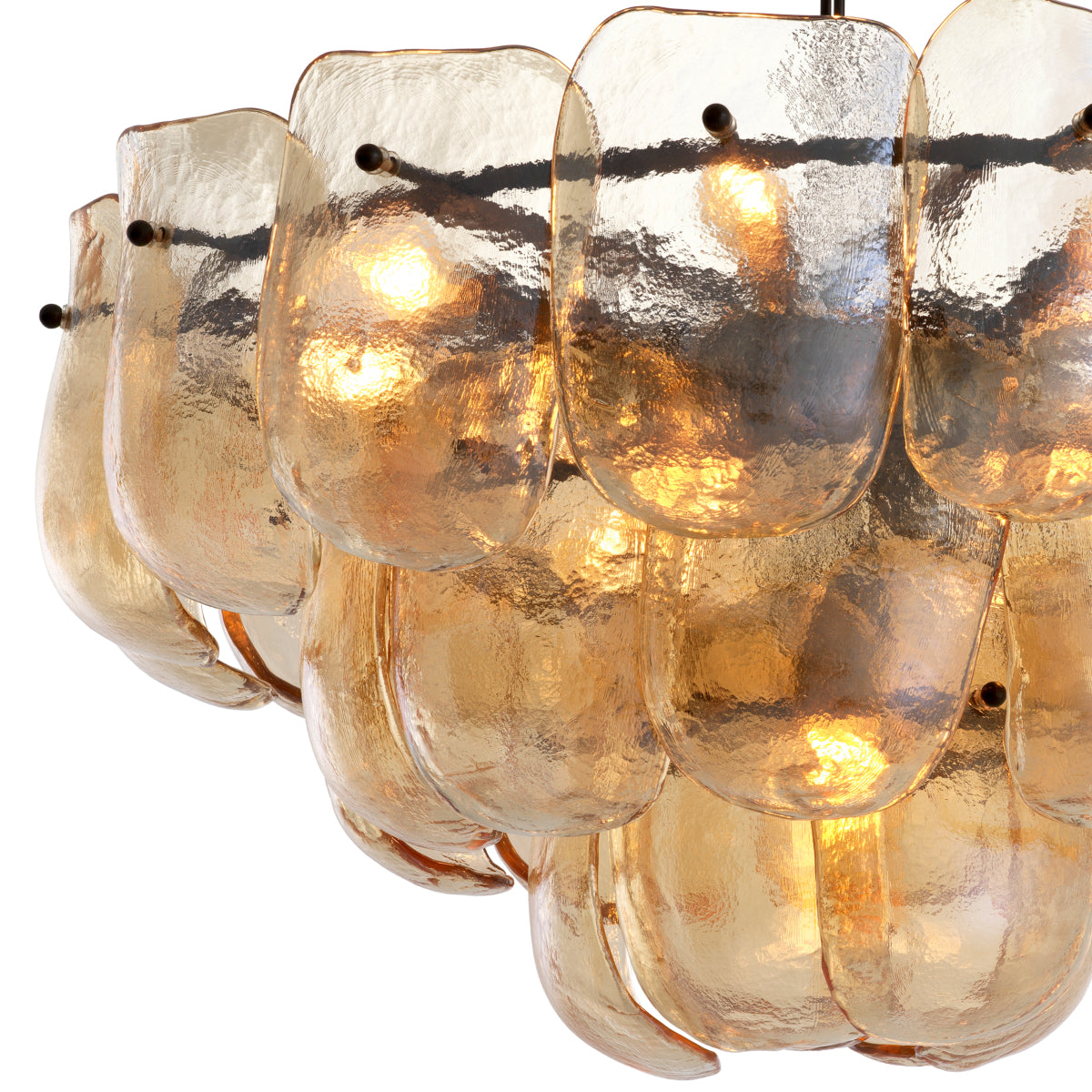 Thick Glass Metal Chandelier Gustave | Cabothousefurniture.com