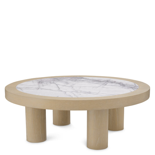 Oak Veneer Marble Coffee Table Presedio