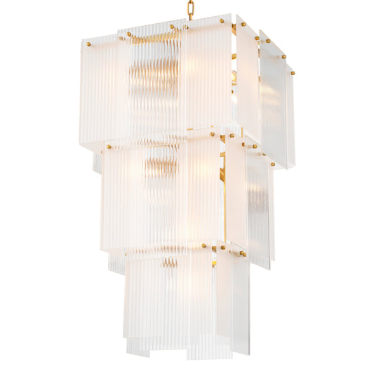 Frosted Glass Tiered Chandelier Giardano | Cabothousefurniture.com