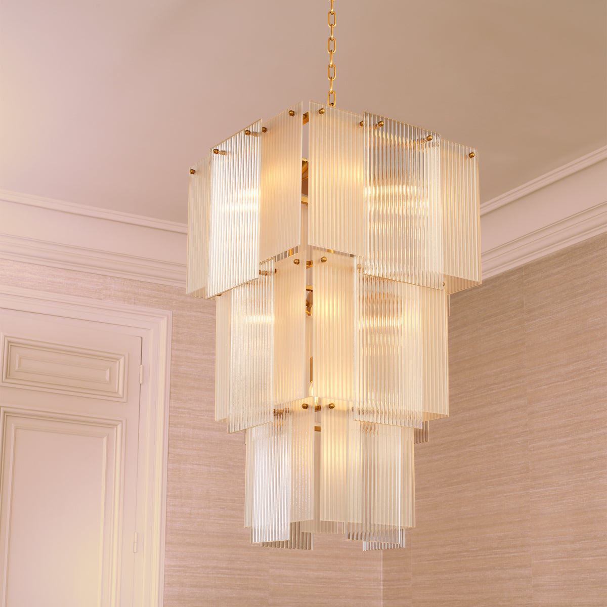 Frosted Glass Tiered Chandelier Giardano | Cabothousefurniture.com