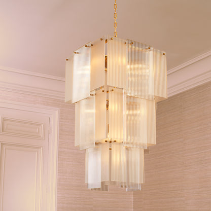 Frosted Glass Tiered Chandelier Giardano | Cabothousefurniture.com