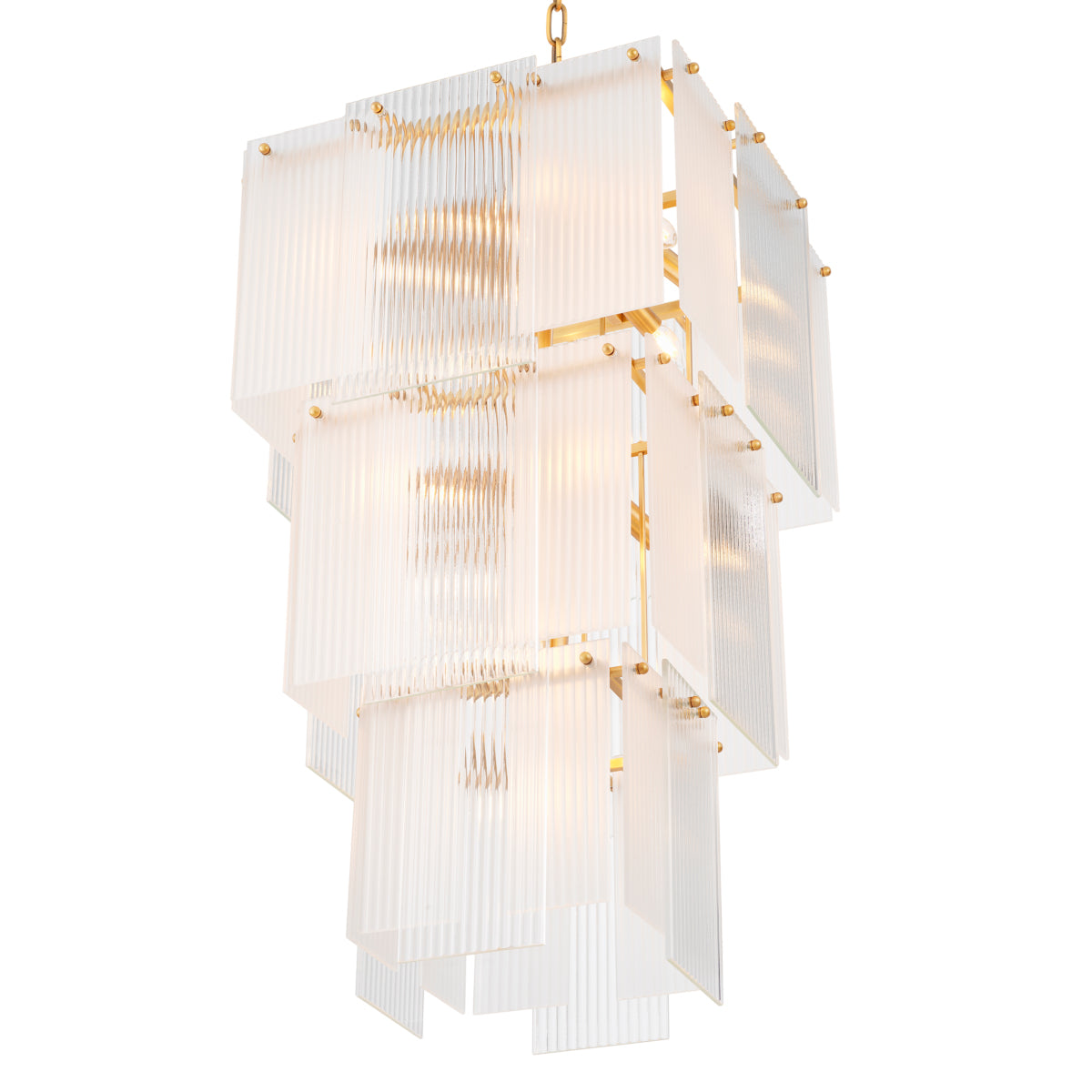 Frosted Glass Tiered Chandelier Giardano | Cabothousefurniture.com