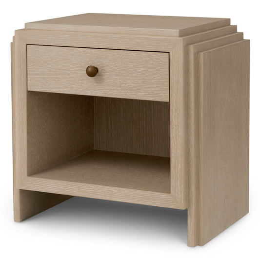 Oak Wooden Nightstand ArtDeco
