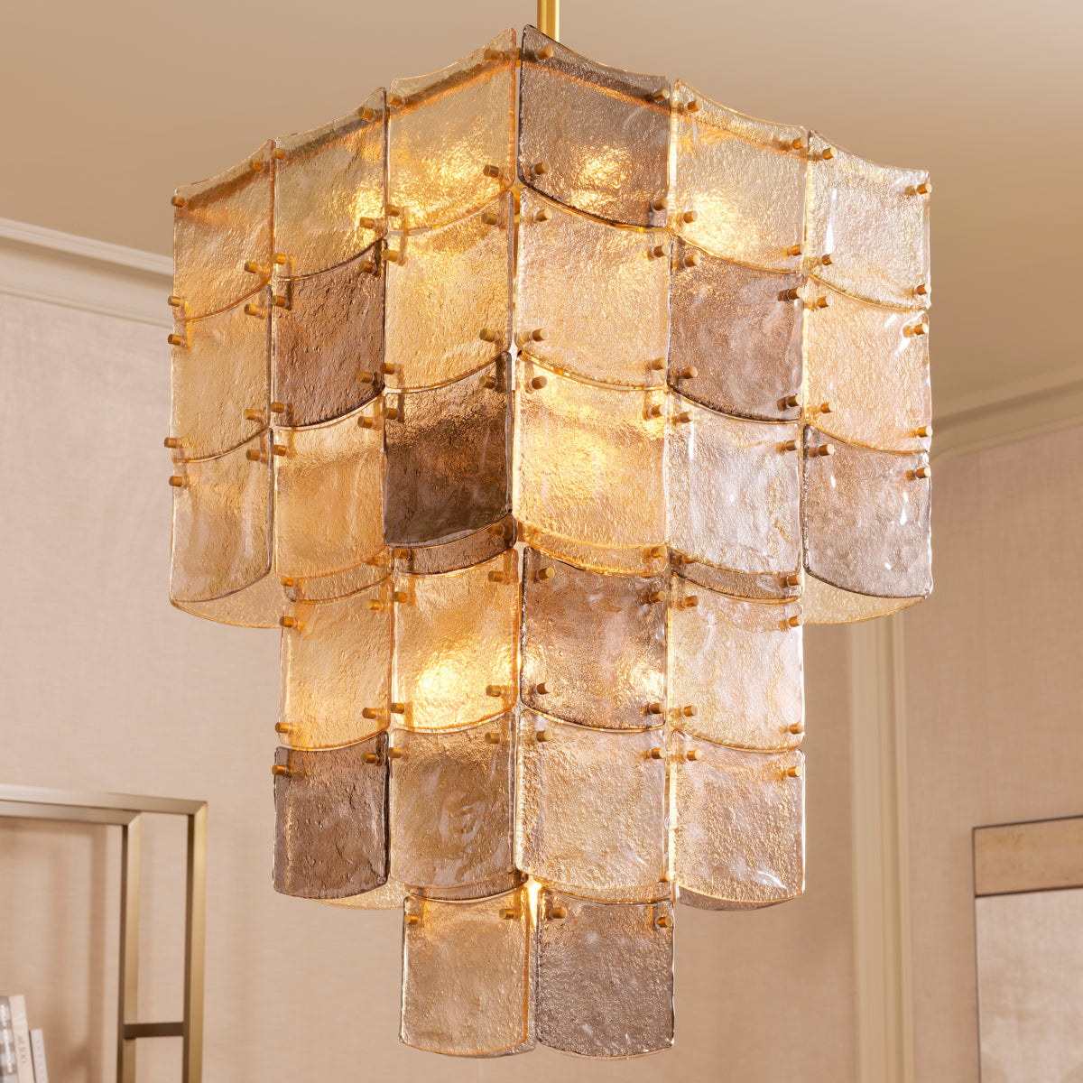 Glass Tiered Chandelier Laurent | Cabothousefurniture.com