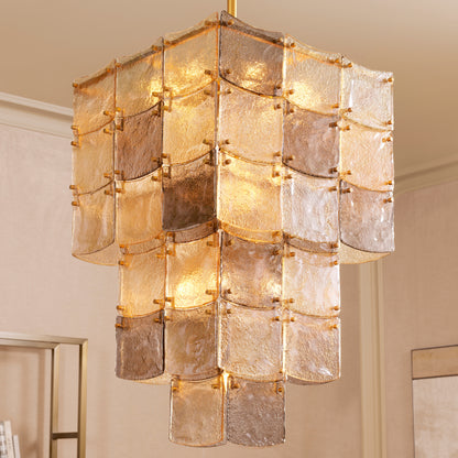 Glass Tiered Chandelier Laurent | Cabothousefurniture.com