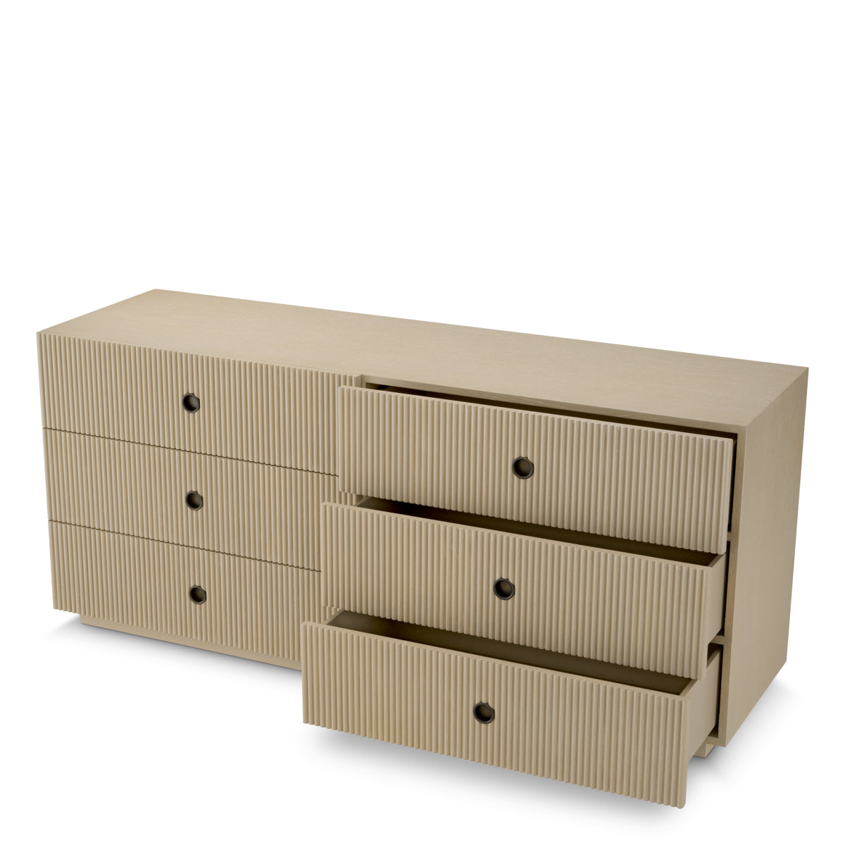Ribbed Wood Drawer Chest Dimitrios