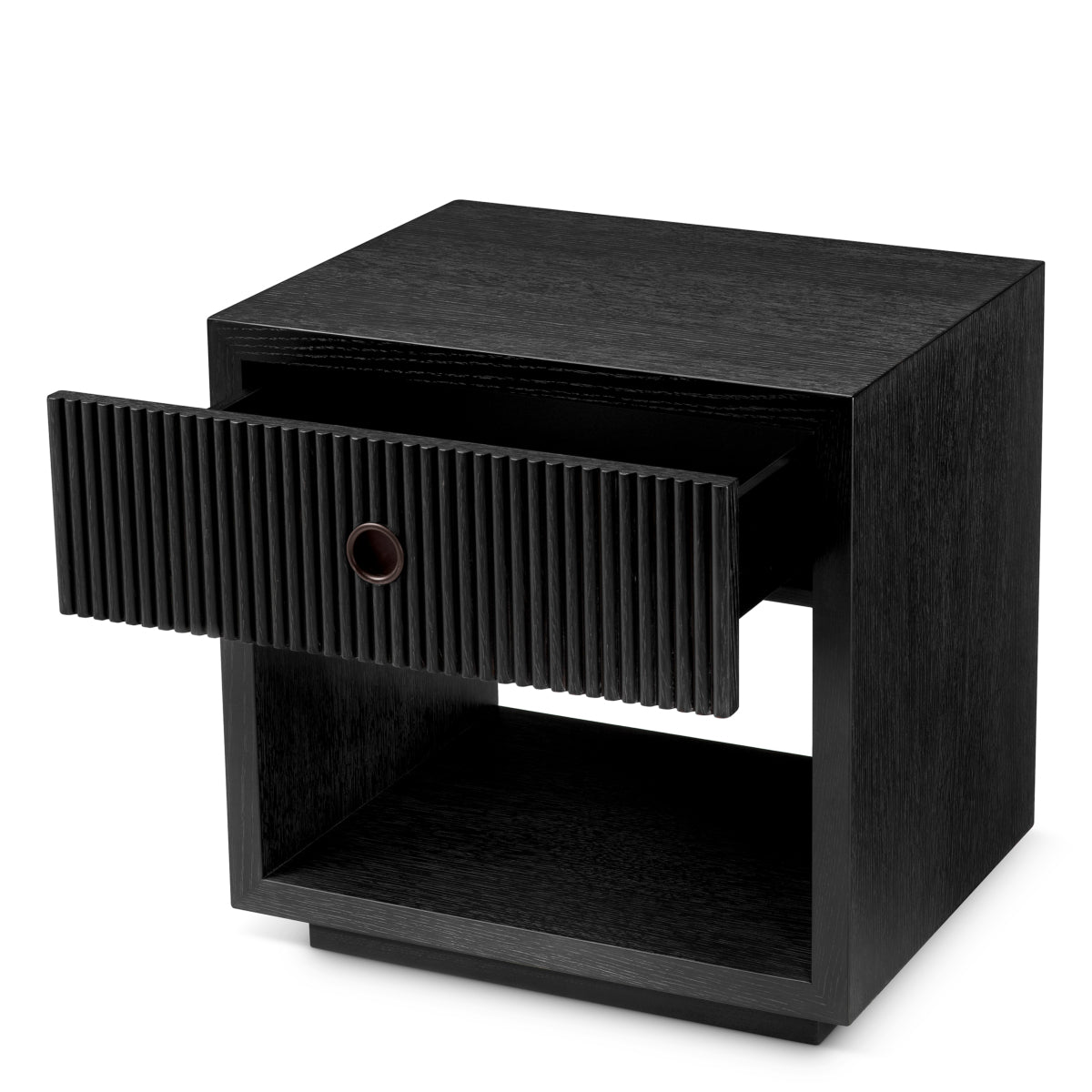Ribbed Wood Nightstand Dimitrios