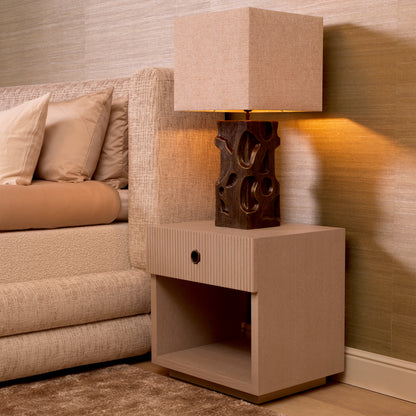 Ribbed Wood Nightstand Dimitrios