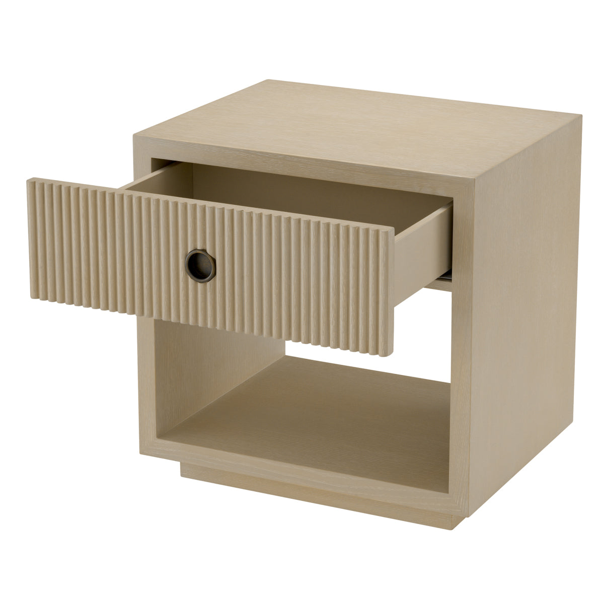 Ribbed Wood Nightstand Dimitrios