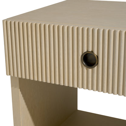Ribbed Wood Nightstand Dimitrios