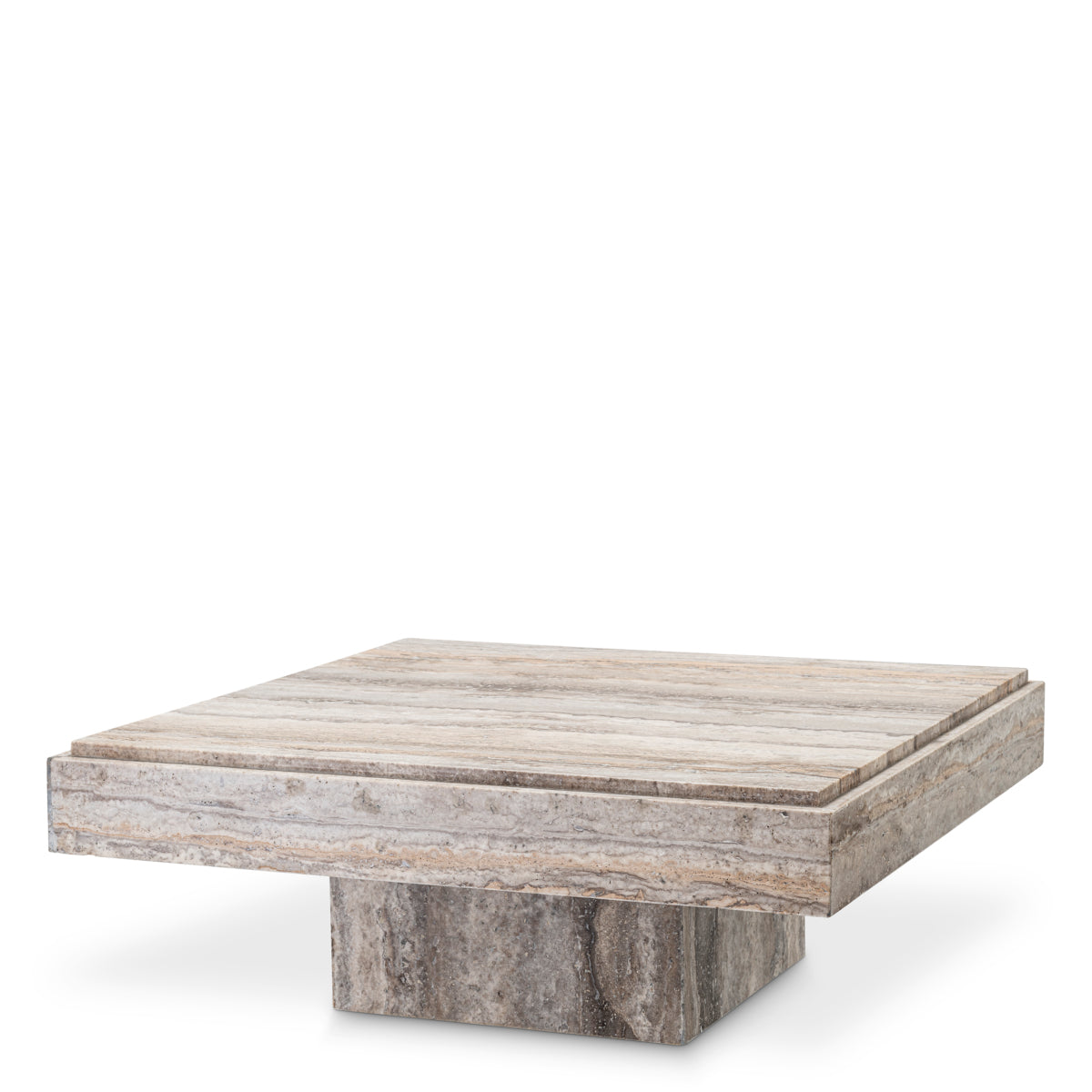 Square Travertine Coffee Table Sartoria | Cabothousefurniture.com