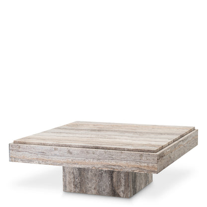 Square Travertine Coffee Table Sartoria | Cabothousefurniture.com