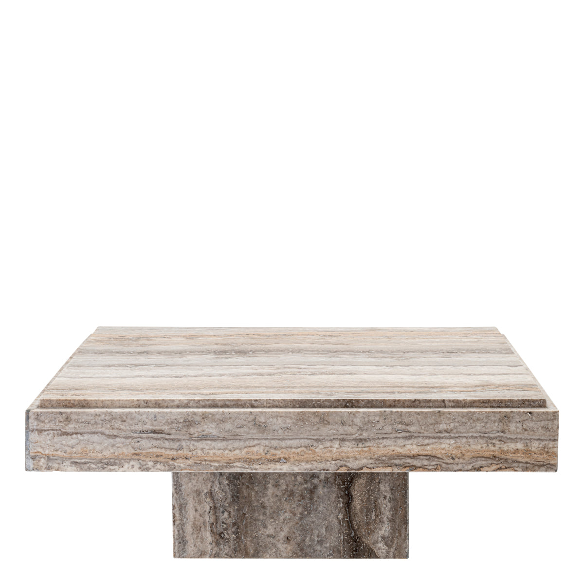 Square Travertine Coffee Table Sartoria | Cabothousefurniture.com