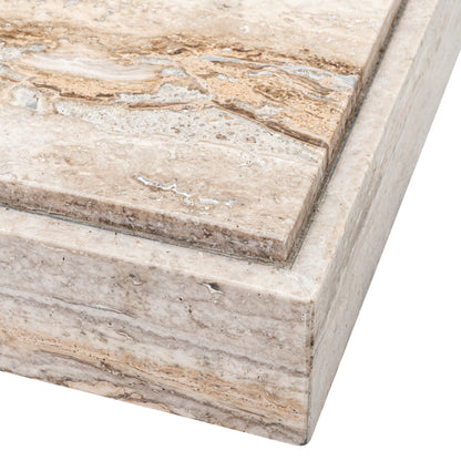 Square Travertine Coffee Table Sartoria | Cabothousefurniture.com