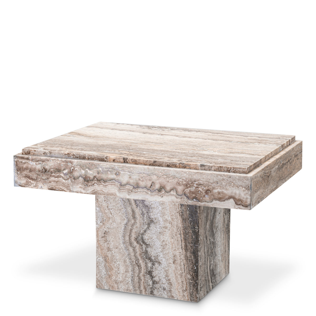 Travertine Side Table Sartoria | Cabothousefurniture.com