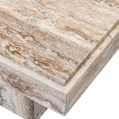 Travertine Side Table Sartoria | Cabothousefurniture.com