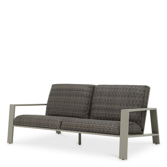 Gray Rattan Outdoor Sofa Belle Vue