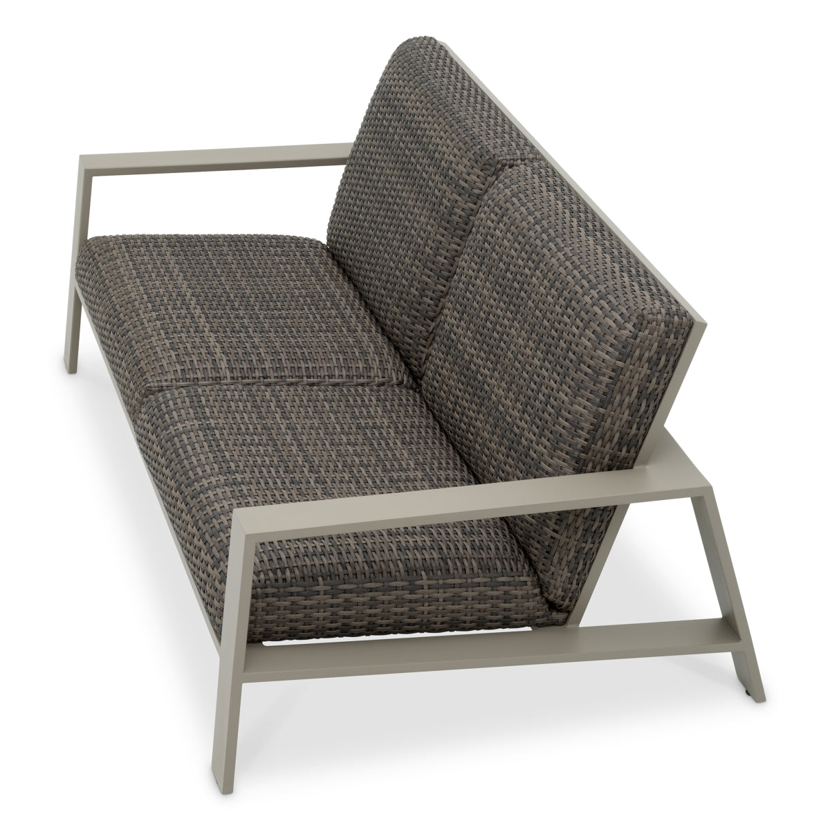 Gray Rattan Outdoor Sofa Belle Vue | Cabothousefurniture.com