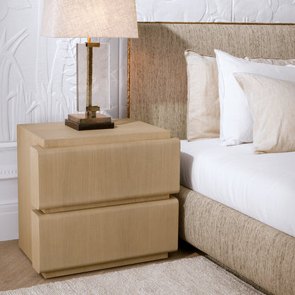 Natural Oak Veneer Nightstand Colston | Cabothousefurniture.com